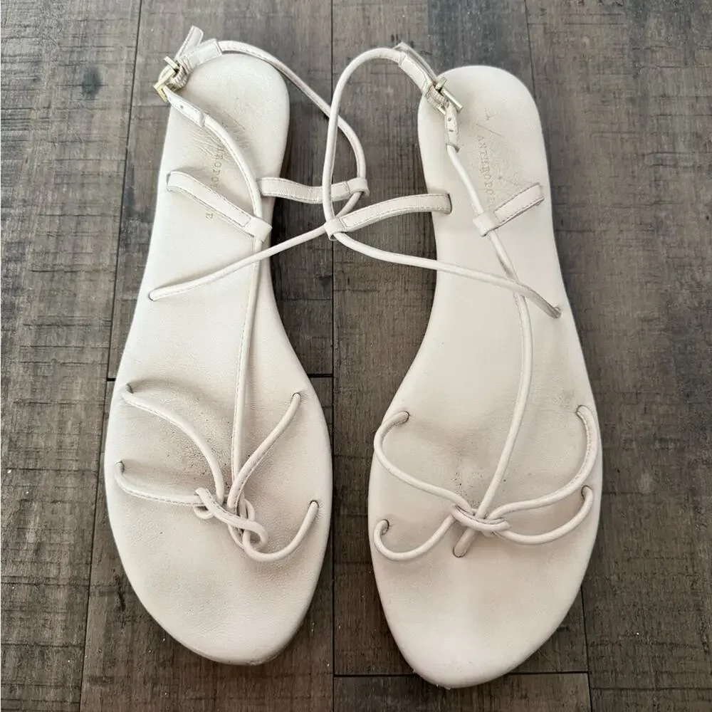 ANTHROPOLOGIE DAYDREAM LIGHT PINK STRAPPY TOE LOOP SANDALS SIZE 9